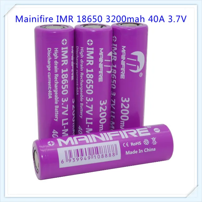 1 шт./партия, новинка,, Mainifire imr 18650, 40A, батарея, электронная сигарета, высокое качество, 3,7 в, 3200 мА/ч, электронные сигареты, механические инструменты