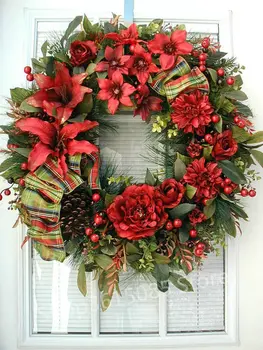 

Full square / round garland red flowers 5d diy diamond painting cross stitch 3d diamond mosaic home decoration 20x25cm