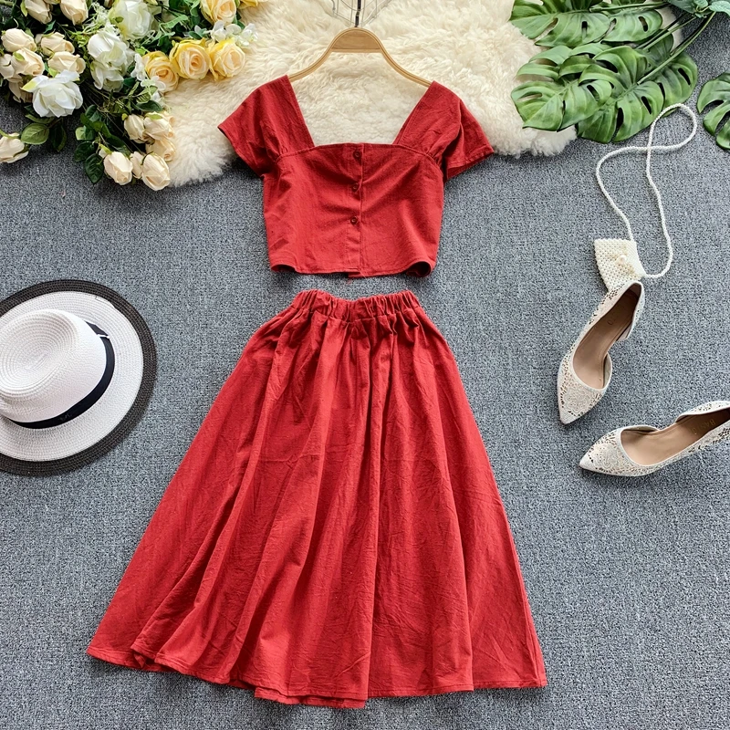 2 Piece Outfits for Women Two Set Skirt Summer Clothing | Женская одежда