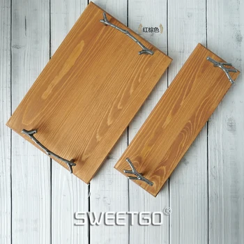 

Handmade Antler Shape Handle Dessert Plate, Creative Wooden Cake Plate/Photography props~~~~