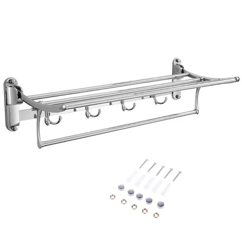 Настенный держатель для полотенец, 4 крючка, вешалка, барная полка, держатель для хранения, для ванной комнаты, отеля, нержавеющая сталь, января-17