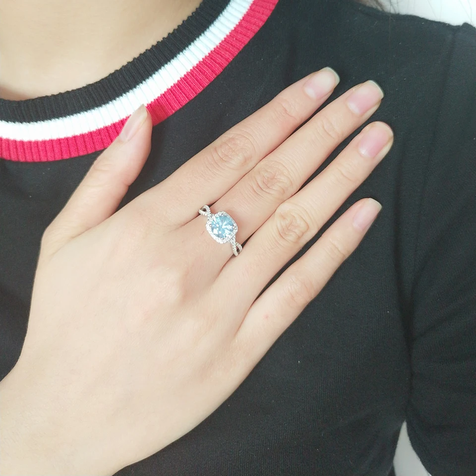 UMCHO Sky blue topaz sterling silver rings for women RUJ063B-1 (8)