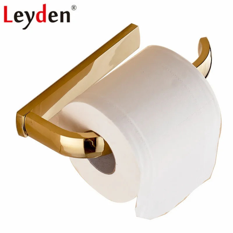 Leyden Gold Toilet paper Holder Solid Brass Bathroom Tissue Holder Lavatory Wall Mounted Roll Paper Holder Bathroom Accessories Leyden Gold Toilet paper Holder Solid Brass Bathroom Tissue Holder Lavatory Wall Mounted Roll Paper Holder Bathroom Accessories