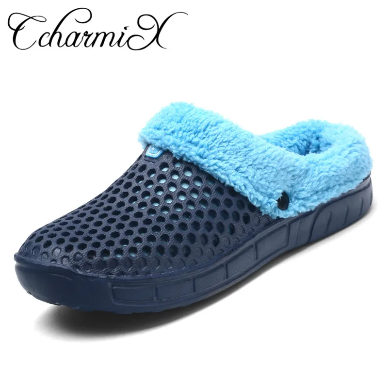 

CcharmiX Slippers Men Home/Outdoor Winter Warm Slippers Unisex Top Quality Casual Slides Men Home Male Slipper Big Size 36-45
