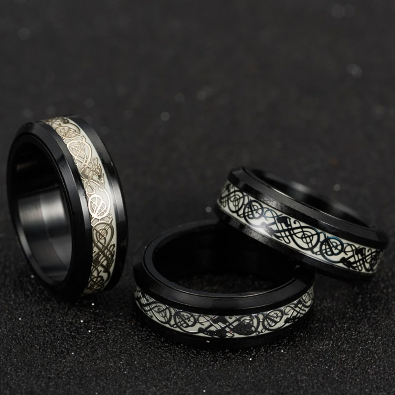 

EDC Finger Fidget Spinner Dragon Pattern Rotatable Ring Relieving Anxiety Stress