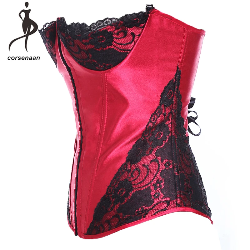 Красное женское сексуальное белье, эротические костюмы, атласный кружевной корсет и бюстье с регулируемыми бретелями 893
