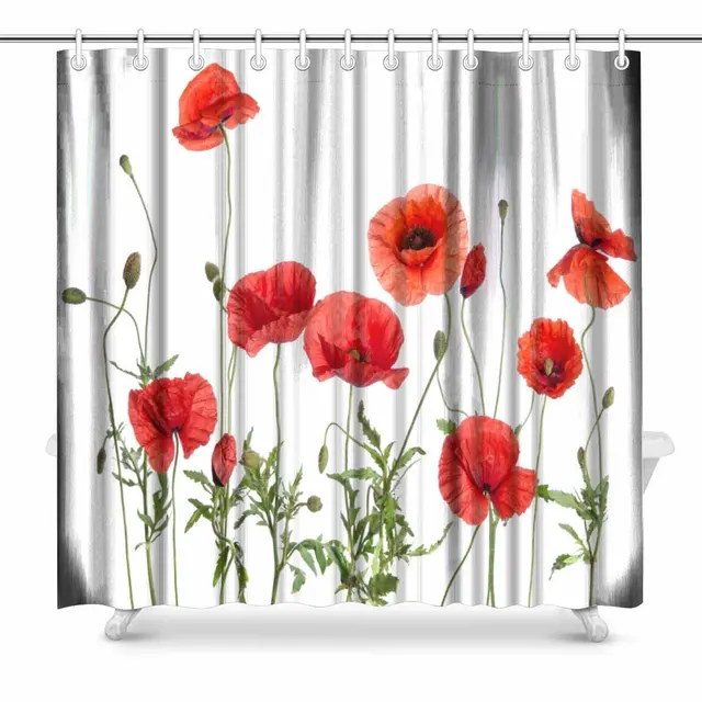 Aplysia Red Poppies Bathroom Shower Curtain Accessories 72 Inches In Aplysia Red Poppies Bathroom Shower Curtain Accessories 72 Inches