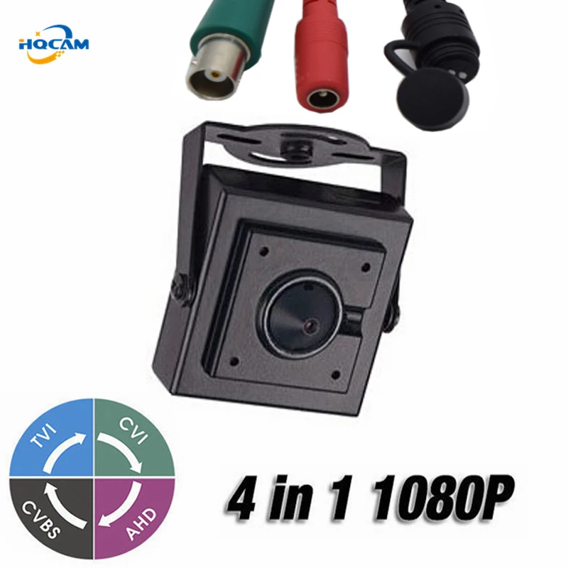Мини камера HQCAM 2 МП 1080P 4 в 1 AHD/CVI/TVI/CVBS внутренняя видеонаблюдения OSD DIP switch IMX323