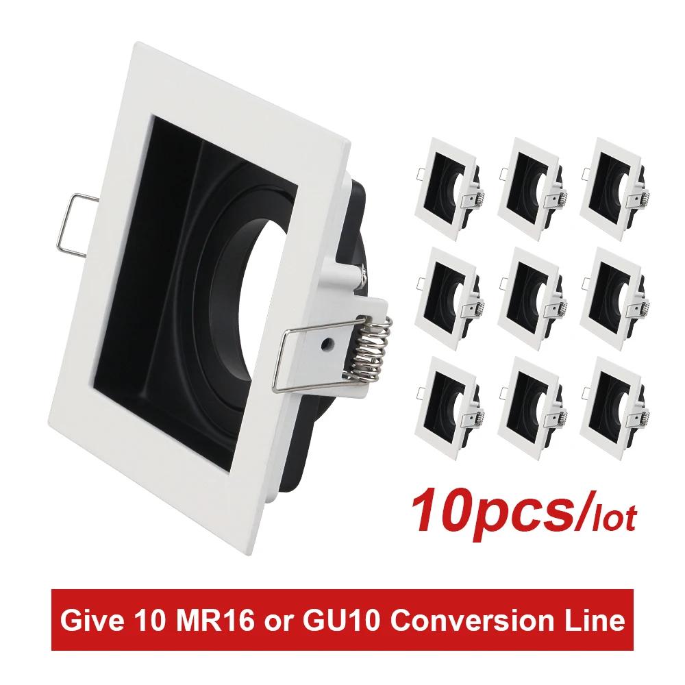 

White/Black Recessed Ceiling Led Downlight Retrofit Frame Adjustable GU10 MR16 Bulb Fitting Using for dia 50mm led spotlight