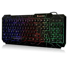 KUIYN Crack Rainbow Backlit font b Keyboard b font colorful LED Illuminated Gaming PC font b