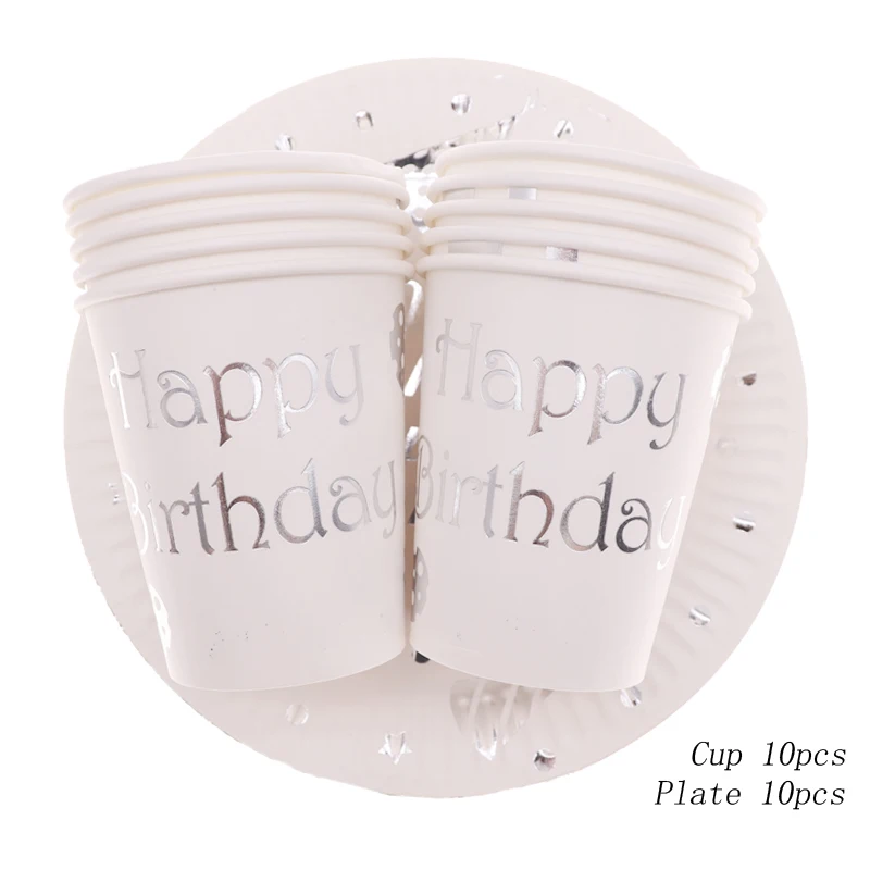 

Hot stamping silver paper cup paper tray supplies children birthday holiday graduation theme wedding general party decoration