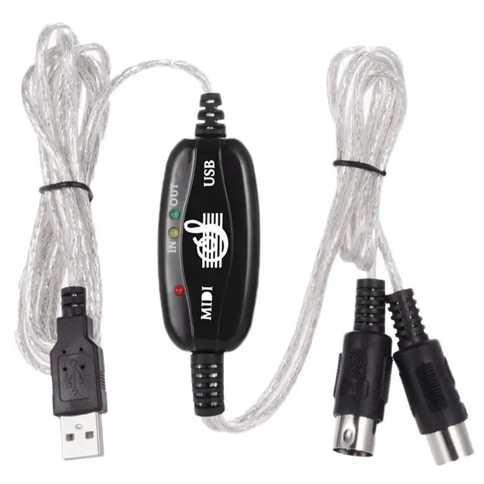 USB в кабель MIDI конвертер для музыки черный адаптер клавиатуры 190 см/74 8 дюйма шнур| |