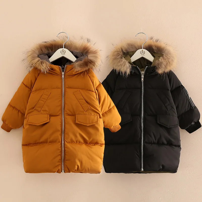 

Fashion Baby Thickened Cotton Clothes 2019 Winter New Girls Children's Wear Woolen Cotton Collar Outerwear Children's Clothing