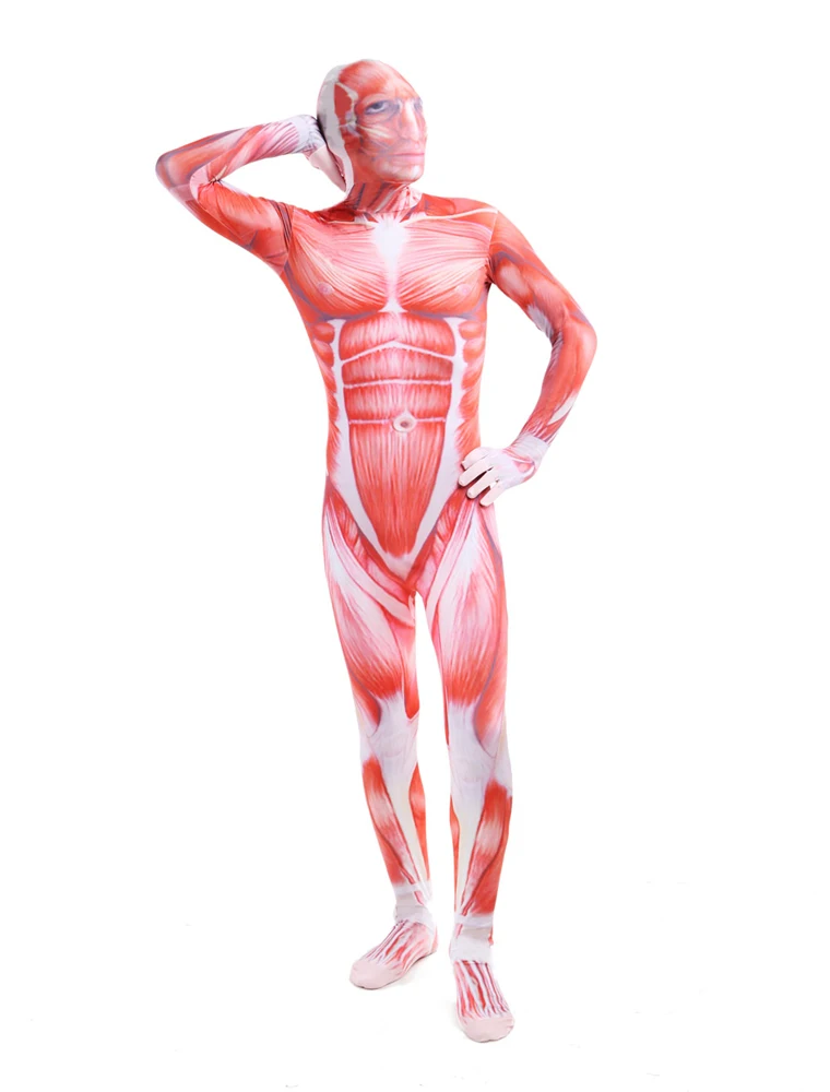 Popular Adult Cool Muscle Man Lycra Zentai Suit Attack on Titan Zentai Superhero Costume For Halloween Event