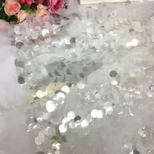 GLace 1Y/лот вафли Блестки Ткань рыбья шкала блесток ткань блестящие пайетки ткань для платья ткань свадебное украшение TX853