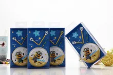 2016 Minions L-3 In-Ear stereo earphone for Iphone 6s samsung xiaomi LG Huawei HTC storage box earbuds package magic microphone