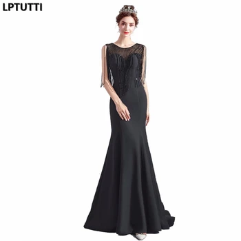 

LPTUTTI Tassel Beading New For Women Elegant Date Ceremony Party Prom Gown Formal Gala Events Luxury Long Evening Dresses