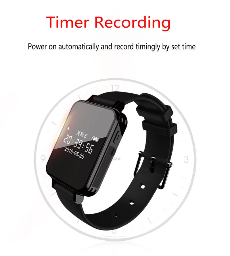 Digital Voice Recorder 8G Professional Voice Actived Recorder Noise Reduction Recorder Wearable Pedometer Watch Sport Bracelet