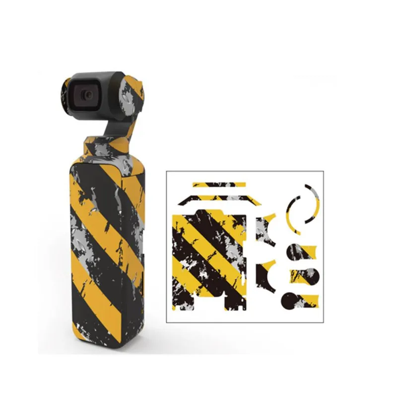 Красочные камуфляжные наклейки камера защитная пленка кожи водонепроницаемый наклейки для DJI OSMO Карманный ручной карданный аксессуары - Цвет: Черный
