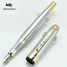 JINHAO 250 эксклюзивный золотой и серебряный M нагрудник авторучка Канцтовары школьная и офисная авторучка