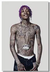 Пользовательские холст на стены Wiz Khalifa плакат Wiz Khalifa татуировки стены Стикеры музыка росписи, обои бар украшения #0586