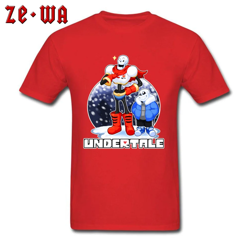 Graphic Men's Tshirts Round Collar Short Sleeve Cotton Undertale -4992 Tops & Tees Street Tee-Shirts Drop Shipping Undertale -4992 red