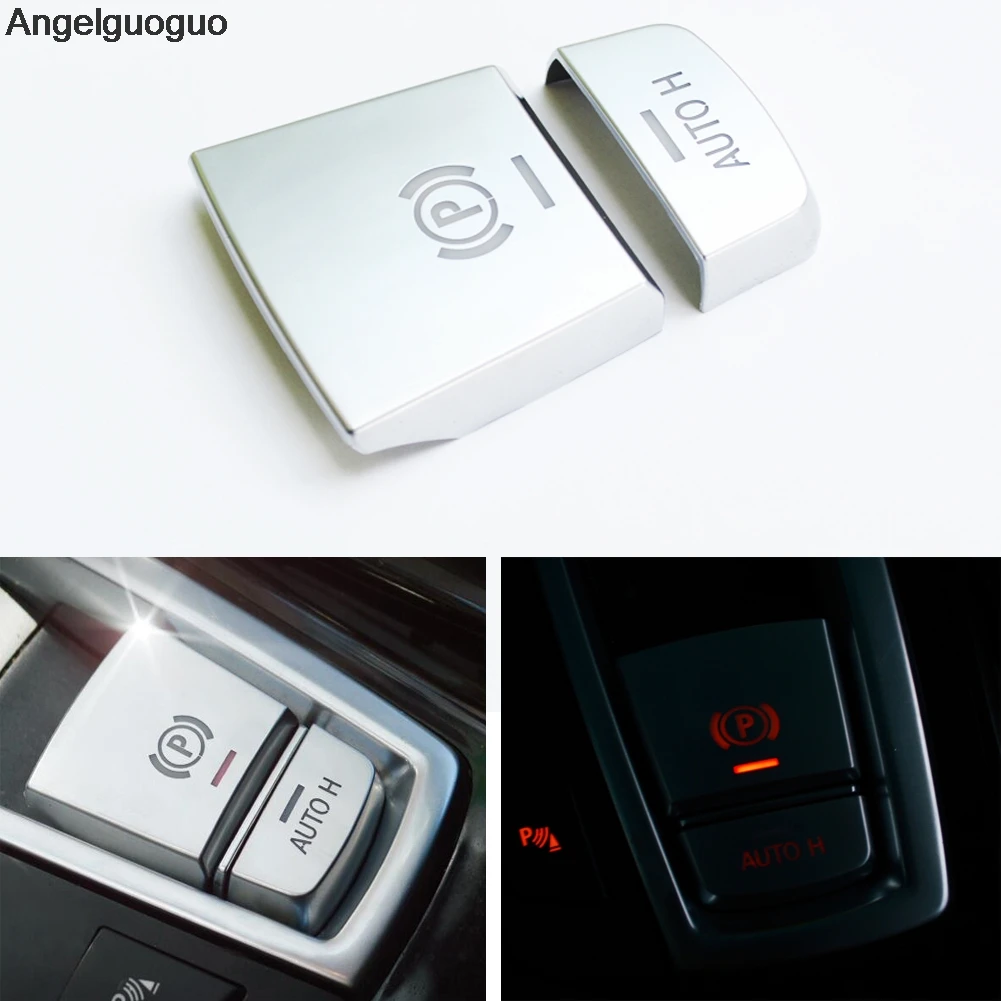 

Angelguoguo Car Modified car handbrake parking brake AUTO H cover frame trim sticker For BMW X5 E70 F15 X6 E71 F16 Class