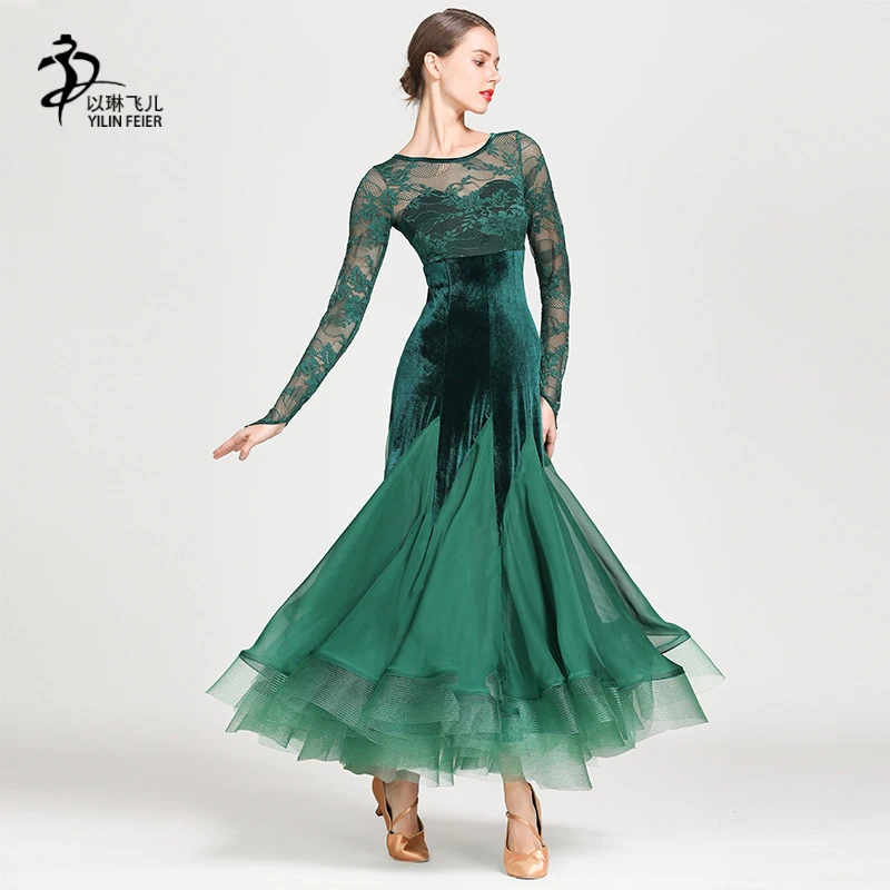 Women Lady's Ballroom Waltz Tango Dance Performance Costumes Competition Clothing | Тематическая одежда и униформа