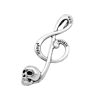

40pcs-Skull Musical Note Charms Antique Silver Treble Clef Charm Pendant 41x15mm