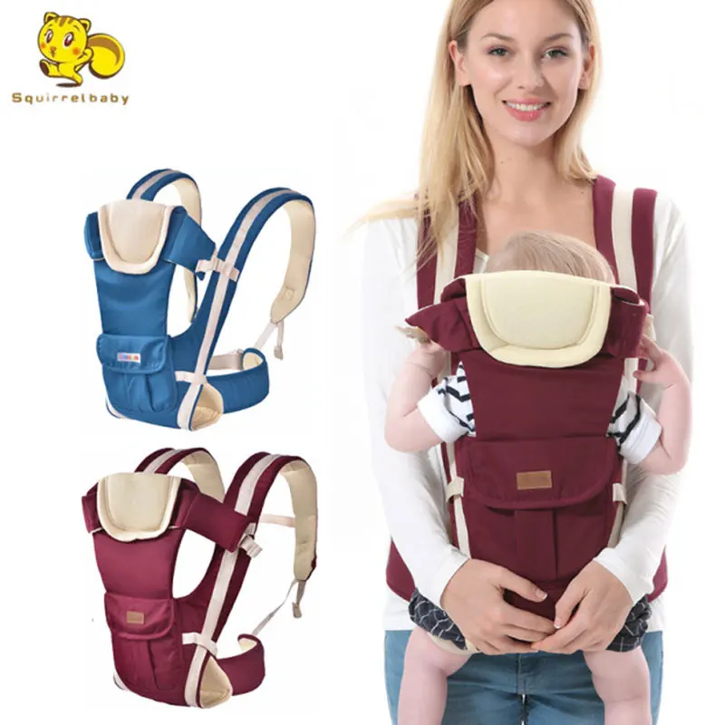 

Squirrelbaby 0-30 Months Breathable Front Facing Baby Carrier 4 in 1 Infant Comfortable Sling Backpack Pouch Wrap Baby