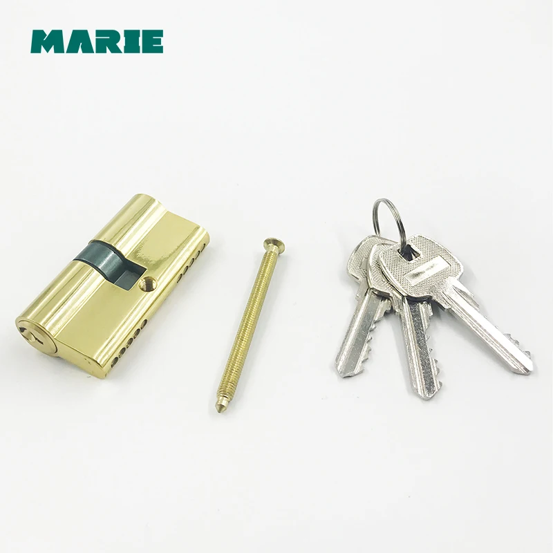 CY001 Door Hardware 60-70mm Security Brass Door Lock Cylinder Interior Bedroom Living Lock Handle with Brass Key Locking