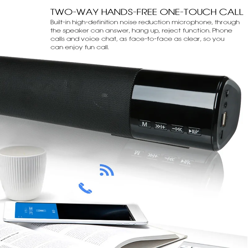 Портативная Bluetooth Hi Fi акустическая система беспроводной Саундбар 10 Вт ПК ТВ
