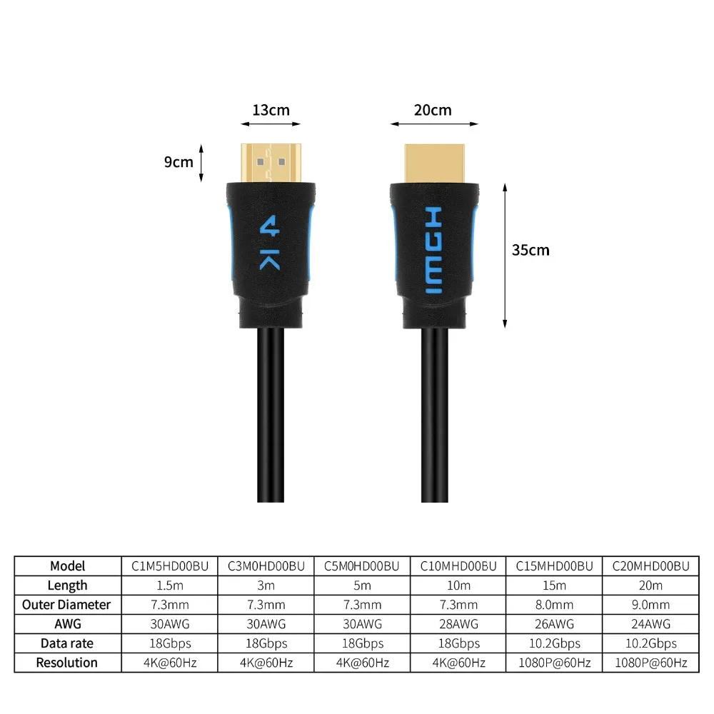 Тесла Smart 20 м кабель HDMI 1080P @ 60 Гц 20 м HDMI кабель HDMI-HDMI Кабель-адаптер 3D для xbox360 ЖК-дисплей PS3 PS4 проектор компьютер