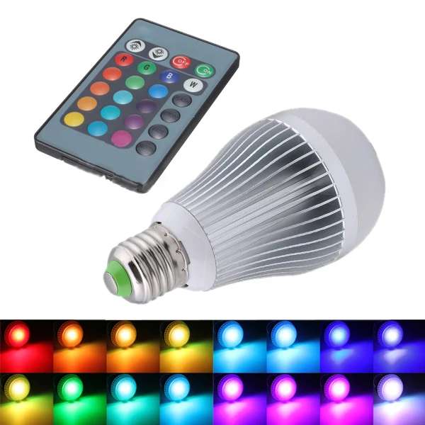 Оптовая продажа 12 Вт E27 16 изменение цвета RGB светодиодный светильник лампа 85 265 в +