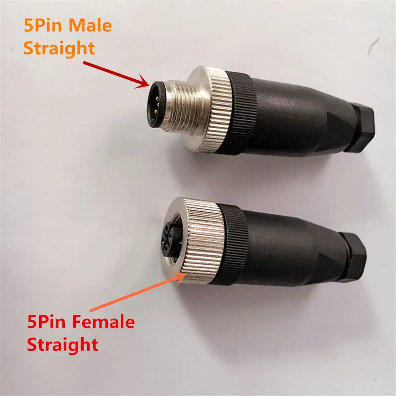 

1PCS SS026 M12 waterproof aviation plug female/male 5PIN sensor encoder connector straight/bent screw fixation non-welding