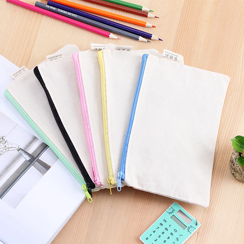 DIY hand-painted Storage bag student pencil case brush blank color environment-friendly Makeup Pouch Pen Bag | Дом и сад