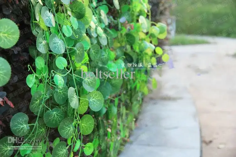  Length of 250 cm Artificial Silk begonia Simulation Climbing Vines Green Leaf Ivy Rattan for Home Decor Bar Restaurant Decoration