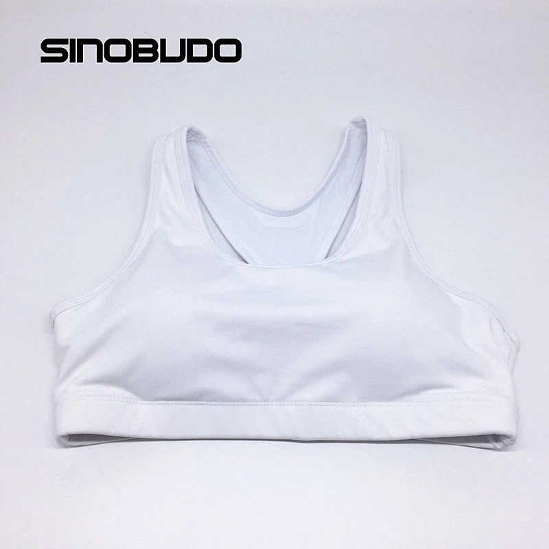 

SINOBUDO Fashion Women Taekwondo Chest Guard Sports Underwear Breathable Fitness Push Up Shakeproof Girl Bra Running Gym Yoga