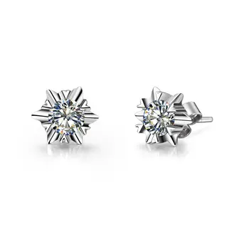 

Romantic Snow Flower 6.5mm 1Ct each Round Cut Synthetic Diamonds Stud Earrings for Women Engagement Earrings Jewelry