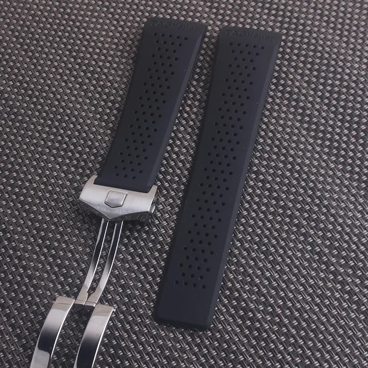 22 мм спортивные часы с ремешком из резины и силикона для samsung Шестерни S3 Frontier классические Водонепроницаемый ремешок для часов изогнутый конец мужской браслет из черного цвета