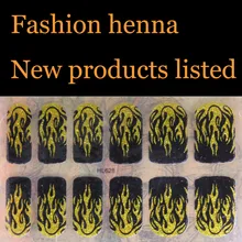 Sex products Gold flame henna Nail Art Water Transfer Stickers Mixed Designs Watermark nails tips Decals Wraps Nail Art Tools