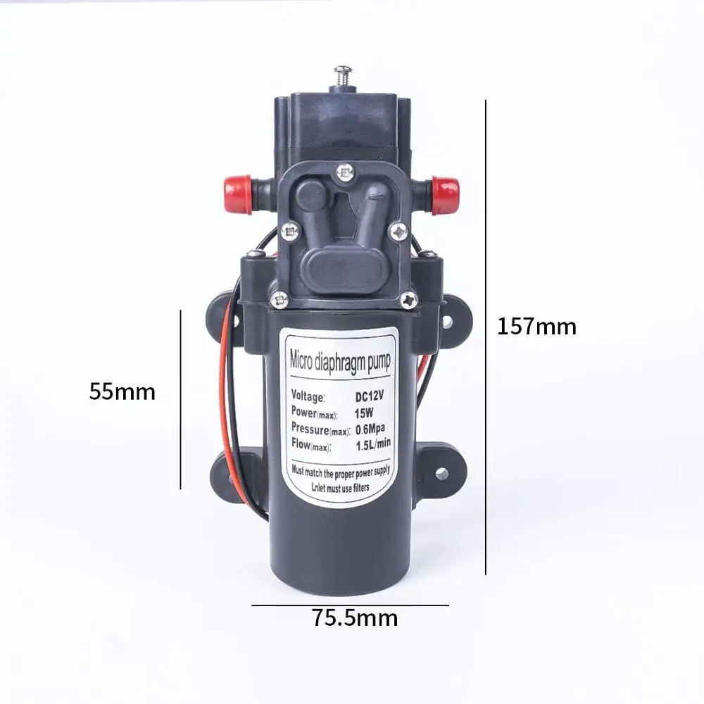 DC 12 В 15 Вт 130PSI 1.5L/мин Электрический мембранный насос Самовсасывающий бустер домашний сад контроль возврата автомойка