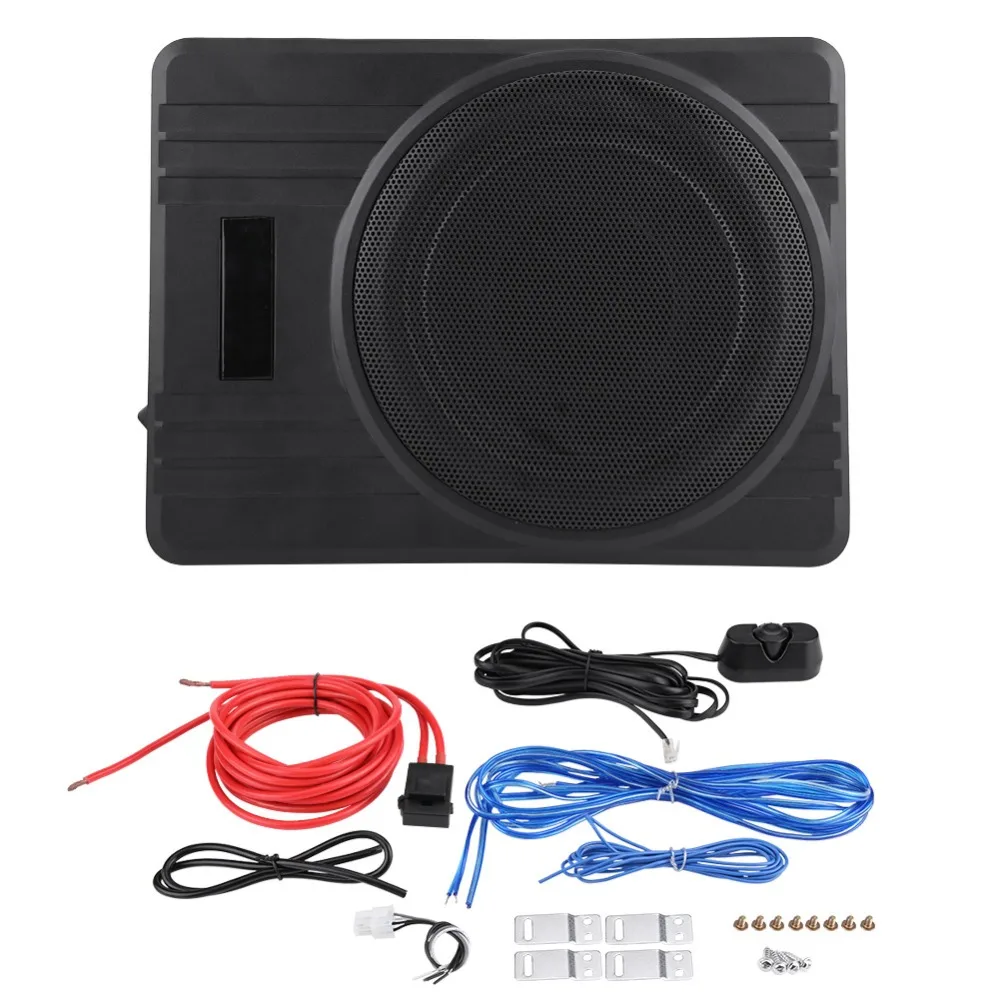 

Car Active Subwoofer Speaker 10 Inch 12V 600W Black Ultra-Thin Car Audio Active Sub Woofers Amplifier High Power Under-Seat