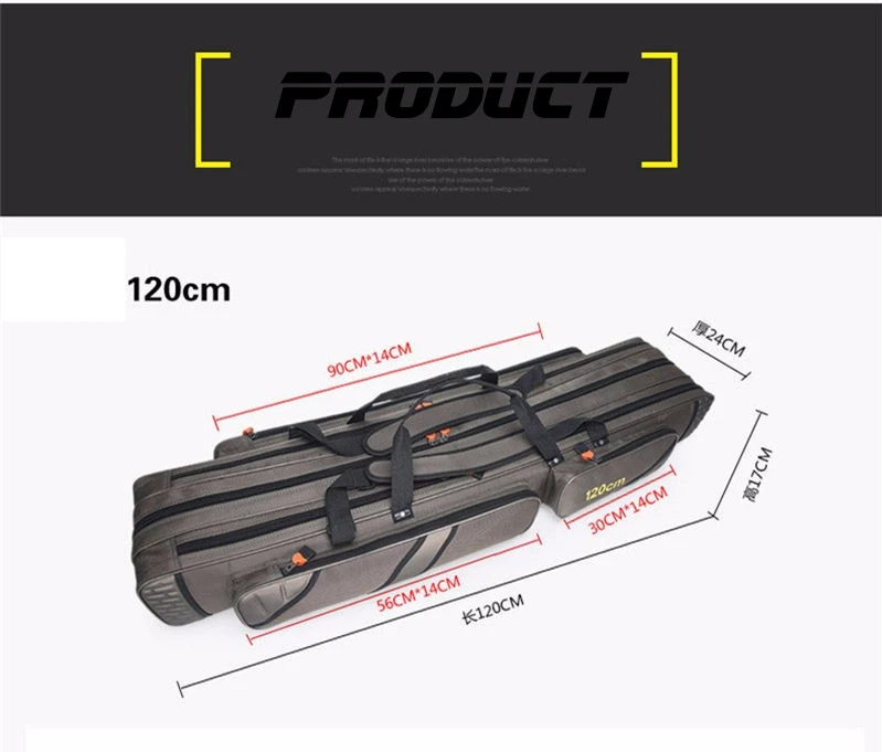 Новая плотная парусиновая Водонепроницаемая 80 см 90 см 100 см 120 см Рыболовная Сумка Многофункциональный и прочный Чехол рыболовная удочка сумка снасти