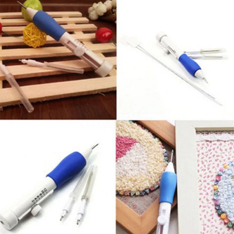 6 шт./компл. 2 цвета ABS инструмент для вышивания волшебная ручка для вышивания Diy Удобная прострочка крестиком швейный пробойник игла прочный