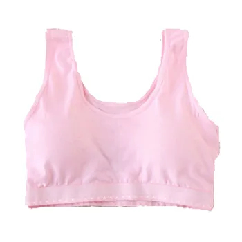 

Women Casual Solid Tanks Crop Top Vest No Rims Padded Bras Tops Vest