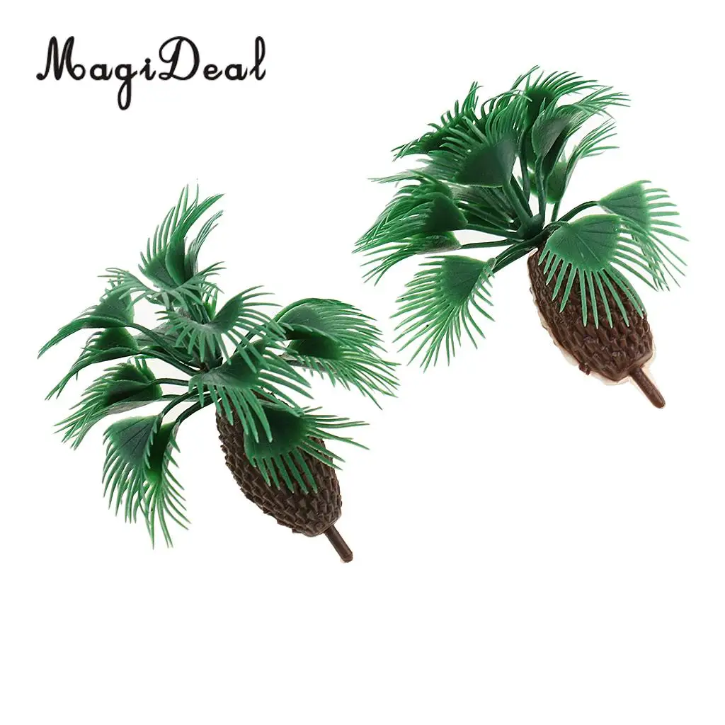 MagiDeal 10Pcs Plastic 1/100 Scale Palm Tree Model Train Railway Railroad Scenery Miniature Scene DIY Model Building Props 6cm