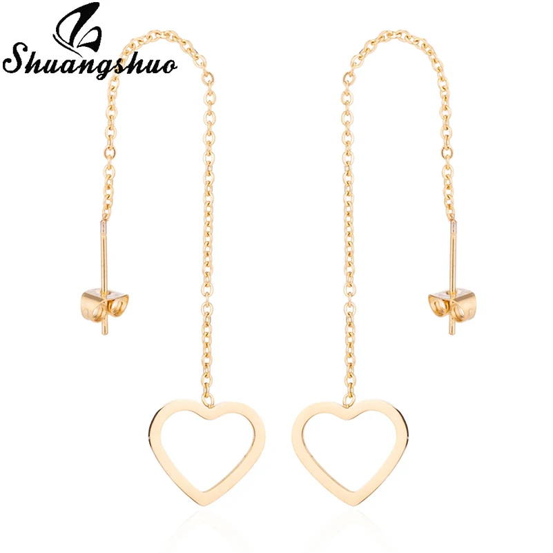 Gold Earrings Shuangshuo круглый кисточкой шпильки серьги для Для женщин серьги из нержавеющей стали модные ювелирные изделия, серьги oorbellen aretes де mujer modernos - Окраска металла: Gold Earrings