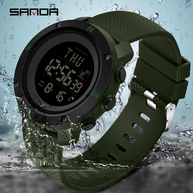 

SANDA Men Fashion Sport Watch LED Digital 50M Waterproof Watch 2018 Luxury Brand Military Wristwatch Outdoor Sports watches