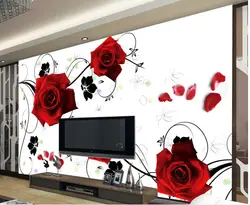 3d обои для комнаты 3D стереоскопический роза Мода фон настенная цветок обои